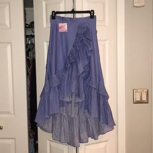 Blue high low skirt size s new w/tag
